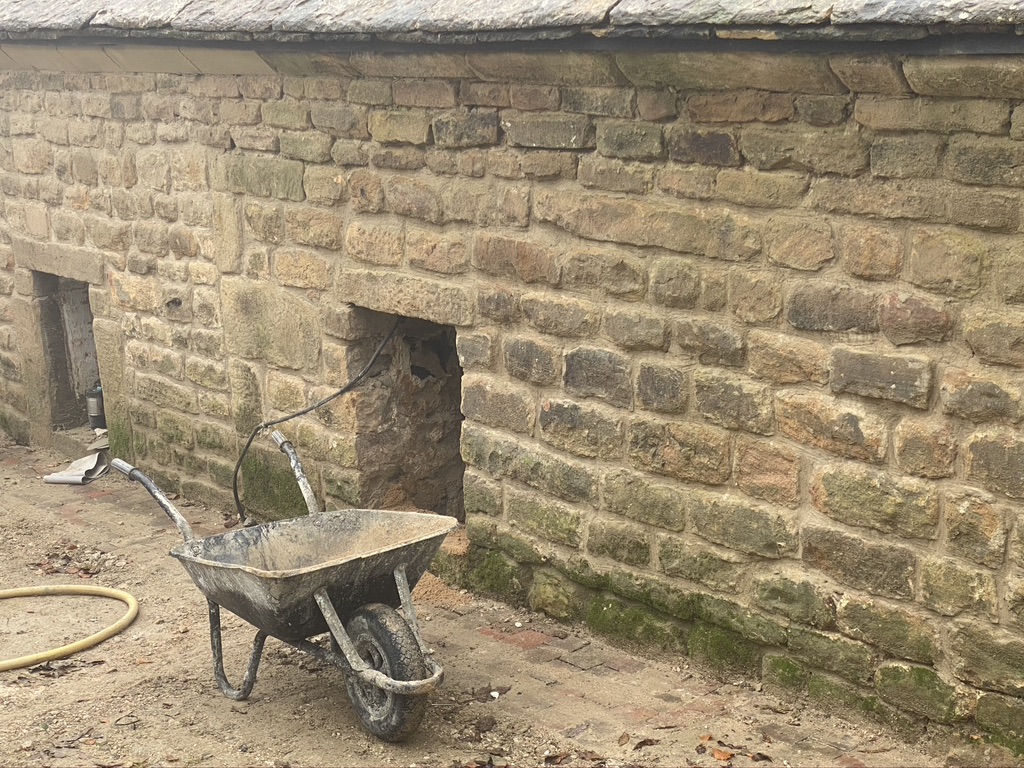 Dirty Stonework before Vapour Blasting